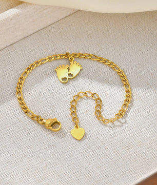 Schattige Baby Anklet met Voetjes Bedel - Anti-allergisch Roestvrij Staal