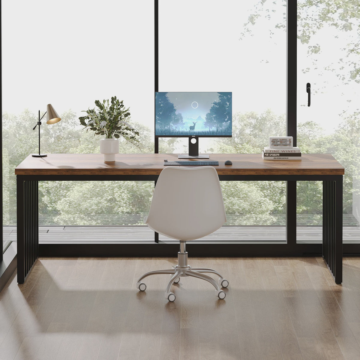 Industriële 180cm Bureau voor 2 Personen met Metalen Frame