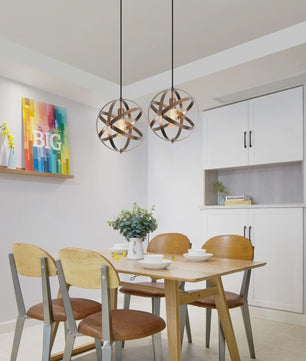 Industriële Metalen Hanglamp - Sfeervolle Bolvormige Kooi Lamp met E27 Fitting