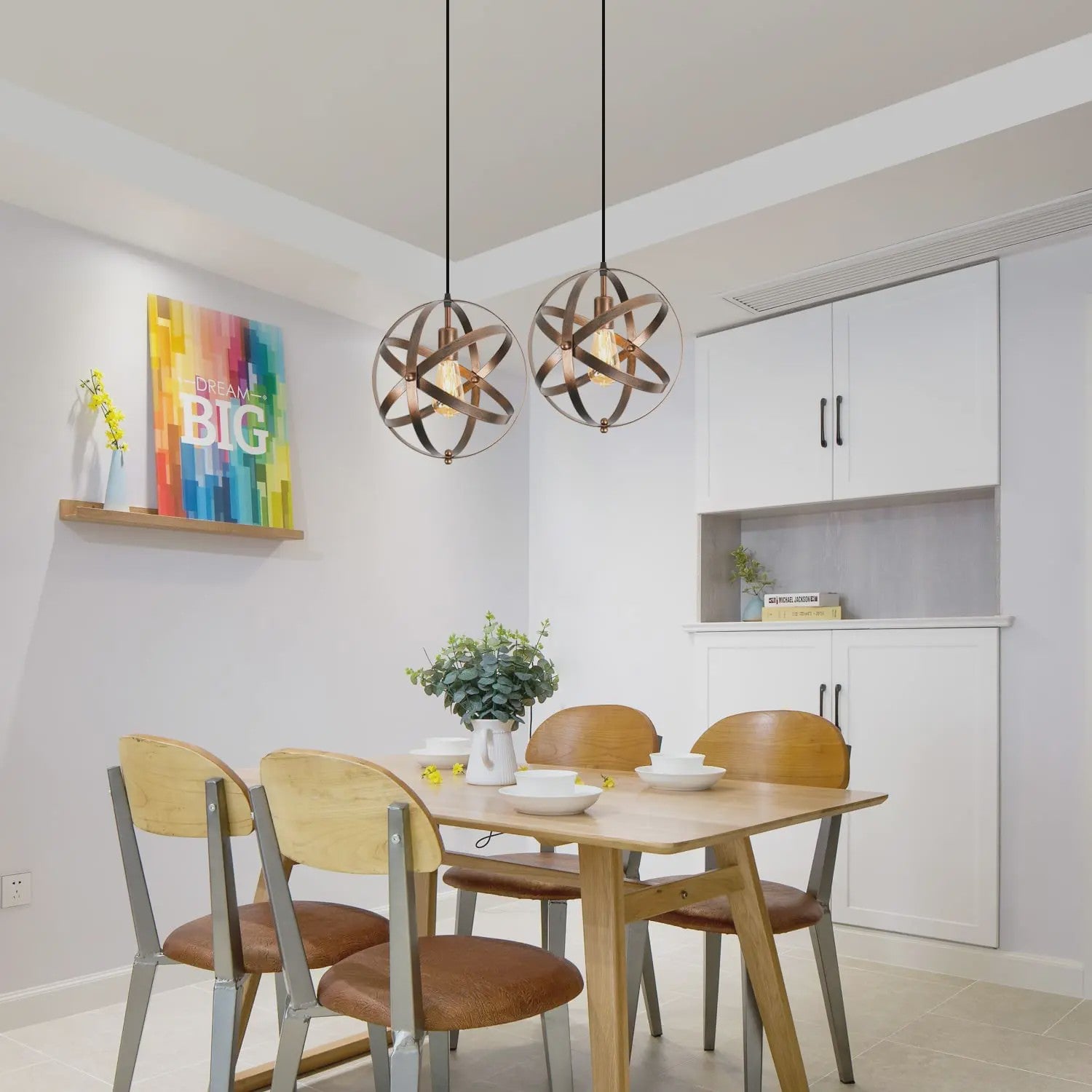 Industriële Metalen Hanglamp - Sfeervolle Bolvormige Kooi Lamp met E27 Fitting