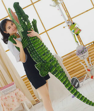 Reusachtige Pluche Krokodil Knuffel - 105-195cm - Levensechte Alligator Speelgoed & Kussen