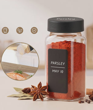 24 Delige Set Glazen Kruidenpotjes 120ml met Shaker Insert - Keuken Organisatie