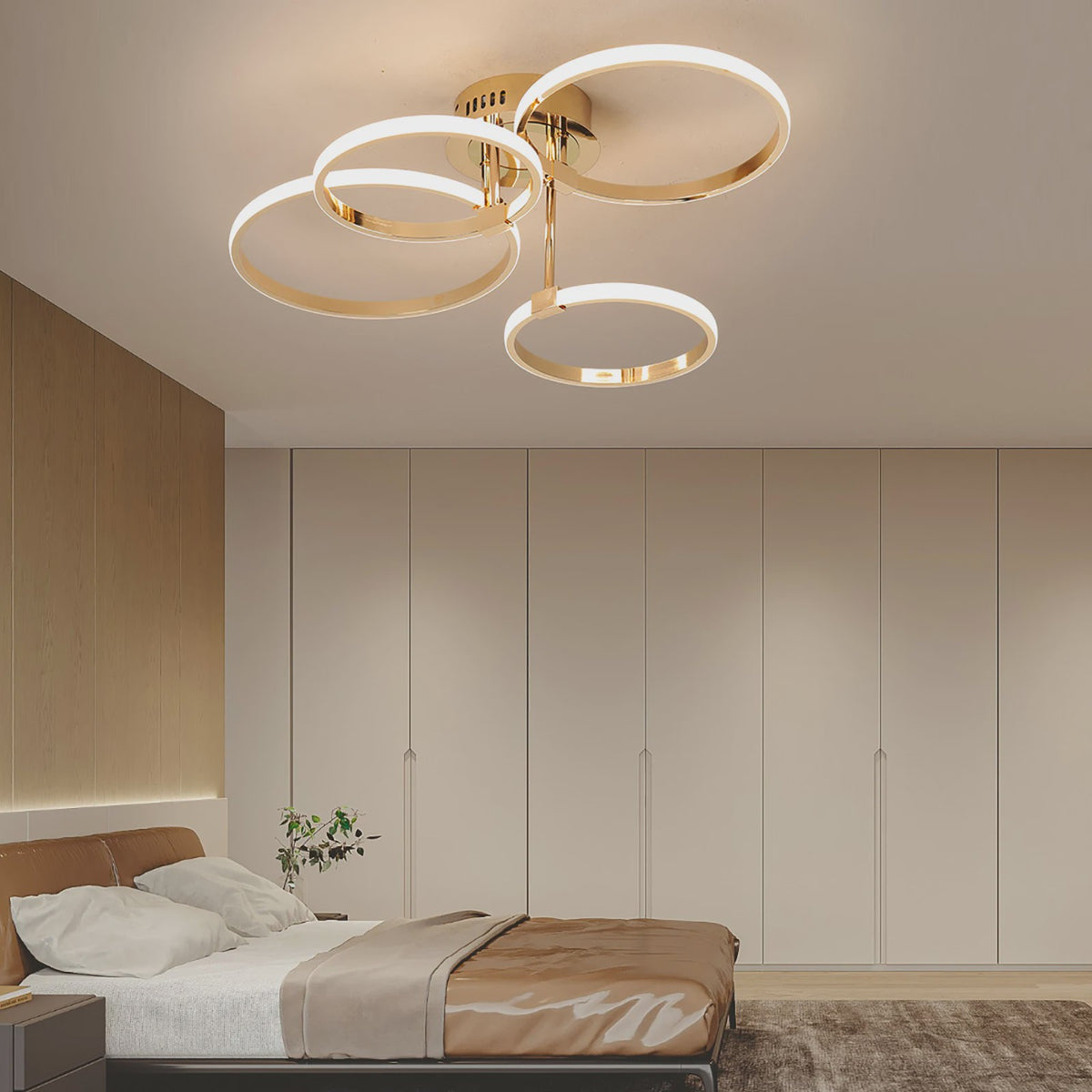 Moderne LED Plafondlamp Kroonluchter - Dimbaar, Goud/Chroom/Zwart