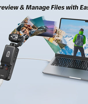 POVCAN Mini Action Camera met WiFi & 32GB Kaart - Ideaal voor Vlogging, Fietsen, Motor & Reizen