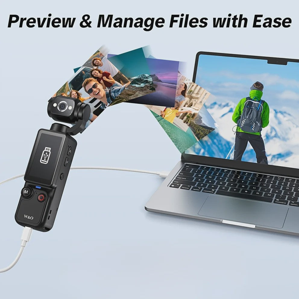 POVCAN Mini Action Camera met WiFi & 32GB Kaart - Ideaal voor Vlogging, Fietsen, Motor & Reizen