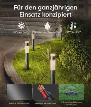 eufy Outdoor Pathway Lights E10: Slimme LED Tuinverlichting (4-Pack, RGBWW, 350lm, IP65)