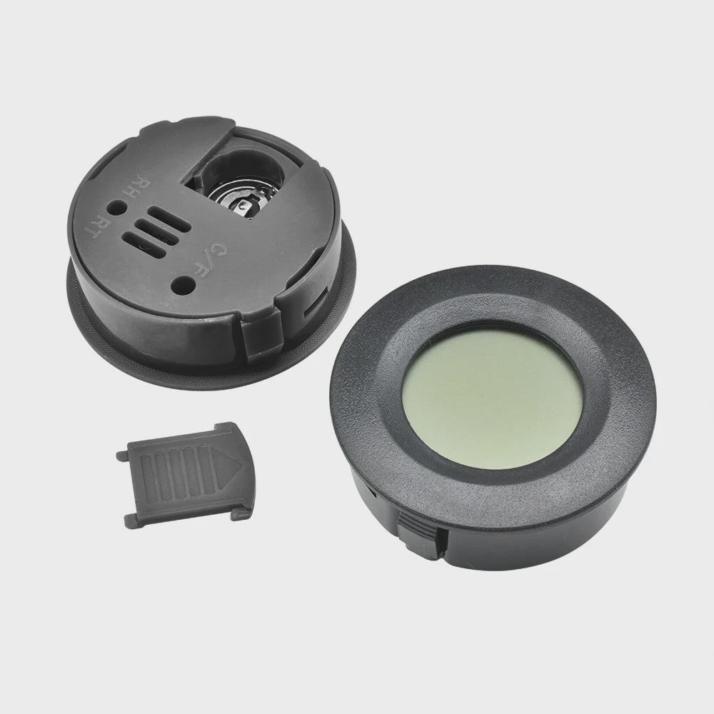 Inbouw Digitale Thermo-Hygrometer met Batterij - Zwart/Wit