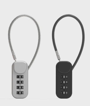 4-Cijferig Zinklegering Combinatieslot met Staalkabel - Anti-diefstal Hangslot voor Rugzak, Bagage & Reizen