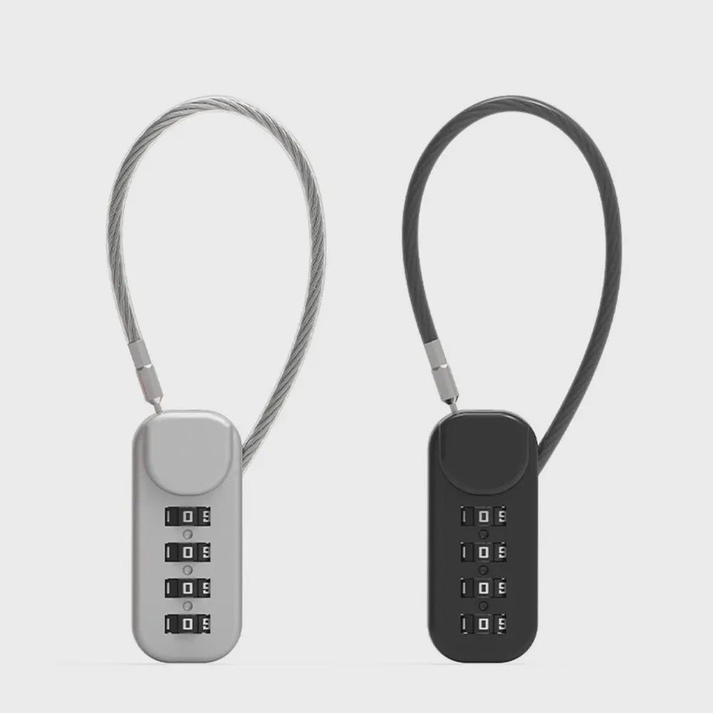 4-Cijferig Zinklegering Combinatieslot met Staalkabel - Anti-diefstal Hangslot voor Rugzak, Bagage & Reizen