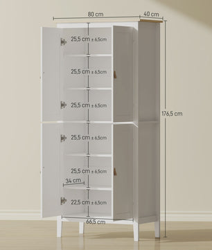 Homcom Hoge Keukenkast met LED Verlichting en Bewegingssensor - 176.5 cm