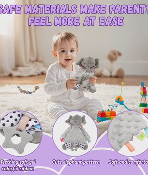 Babyshower Cadeauset Jongen - 12 Delig met Slab, Knuffel, Dekentje, Sokjes & Meer