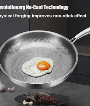 KEMORELA Pure Titanium Koekenpan - Krasbestendig, Anti-aanbak & Snel Verwarmend