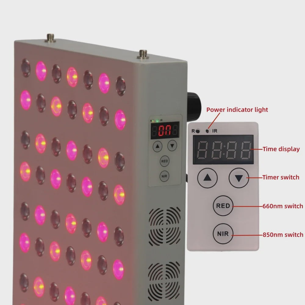 Professioneel Rood & Near Infrared LED Therapie Paneel - 630nm/660nm/850nm Dual Chip