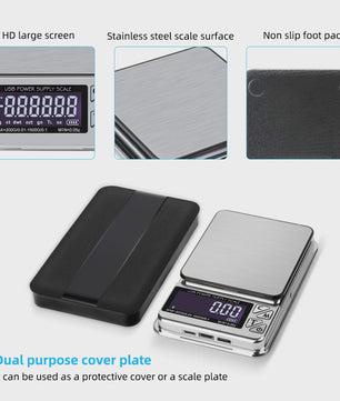 Precisie Digitale Weegschaal 200g/1000g - Hoge Nauwkeurigheid, USB Oplaadbaar