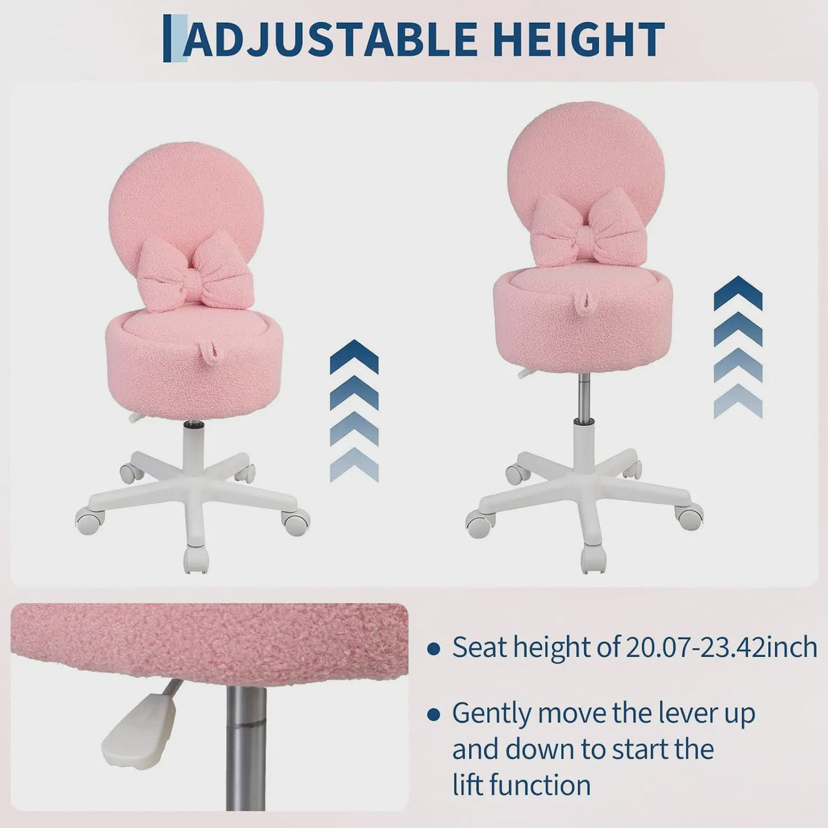 Teddy Pluche Kapstoel met Opbergruimte en Opklapbare Rugleuning - Zacht & Comfortabel