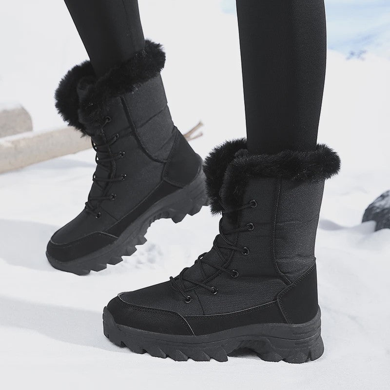 Warme Dames Winter Snowboots - Waterdicht, Antislip & Fleece-Lined Hoge Laarzen