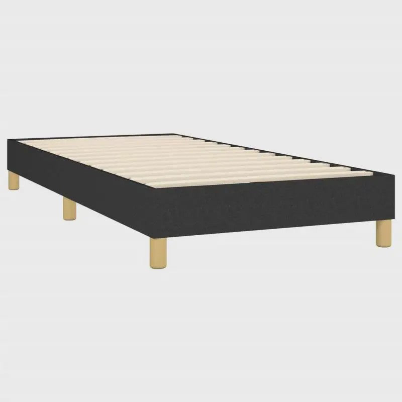 Zwart Stoffen Bedframe met Lattenbodem 90x200 cm - Stevig Ondersteuningssysteem voor Eenpersoonsbed