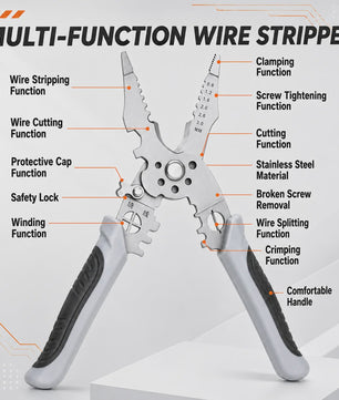 Multifunctionele Elektricien Tang: Strippen, Knippen, Krimpen & Meer (21.5 cm)