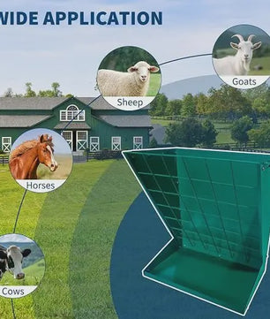 2-in-1 Wandmontage Voerbak Hooi & Graan | Verzinkt Staal | Paarden, Geiten, Schapen, Vee