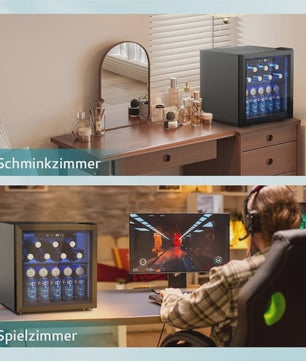 Compacte Drankenkoelkast 55 Blikjes | Glazen Deur & LED Verlichting