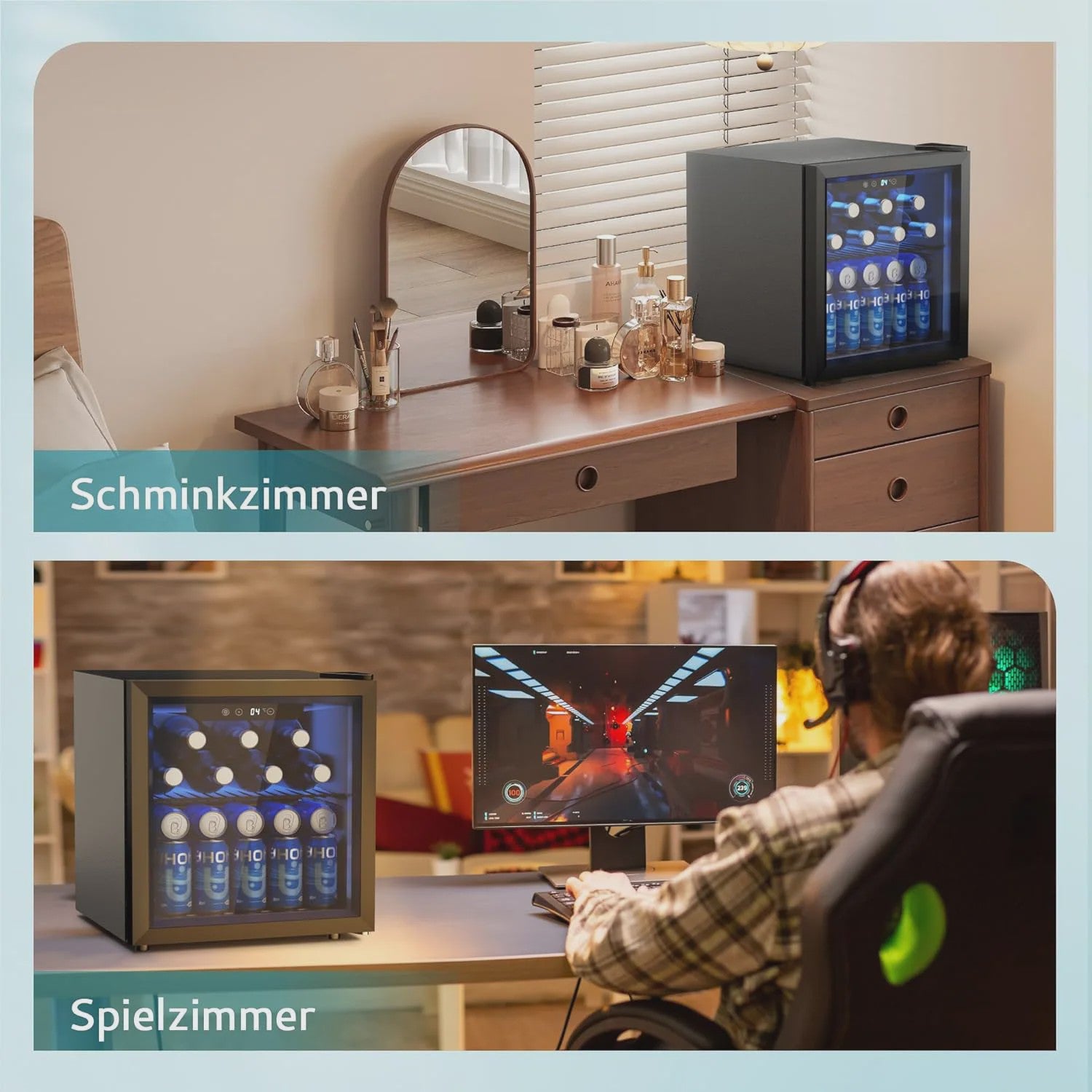 Compacte Drankenkoelkast 55 Blikjes | Glazen Deur & LED Verlichting