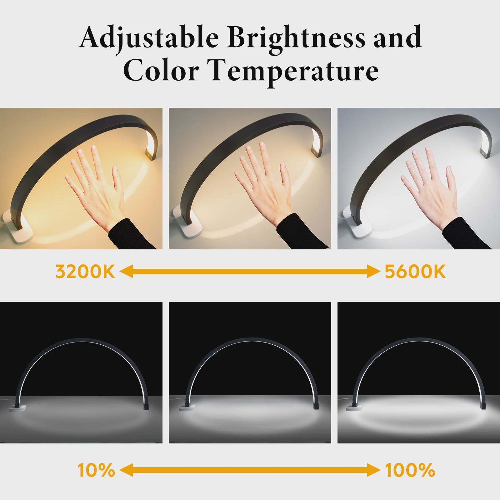 Fosoto FT-Y10II LED Boog Lamp 40cm - Verstelbare Kleurtemperatuur & Helderheid voor Nagelstudio