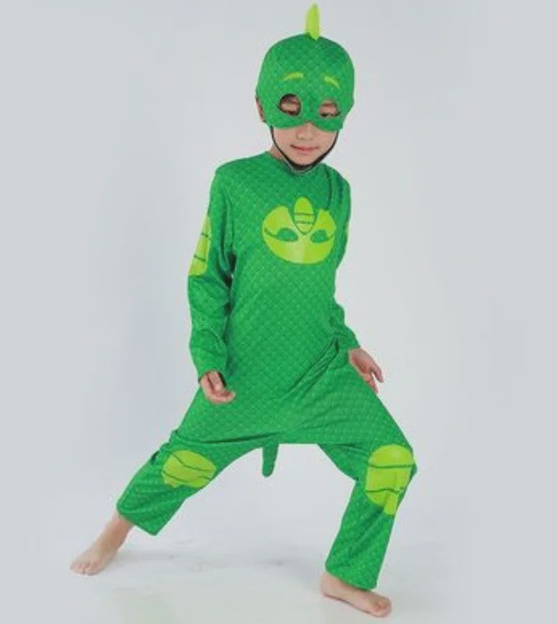 Kinder Verkleedkostuum Blauwe Kattenheld met Masker - Perfect voor Feestjes & Halloween