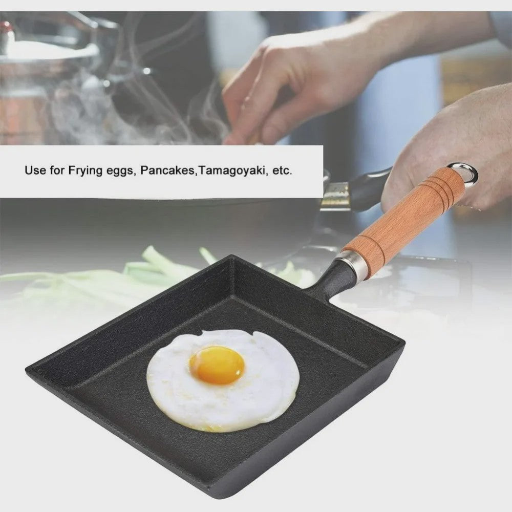 Gietijzeren Vierkante Koekenpan - Ideaal voor Tamagoyaki, Eieren & Pannenkoeken