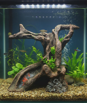Realistische Hars Boomstronk Decoratie voor Aquarium & Terrarium - Veilige Vis Hideaway