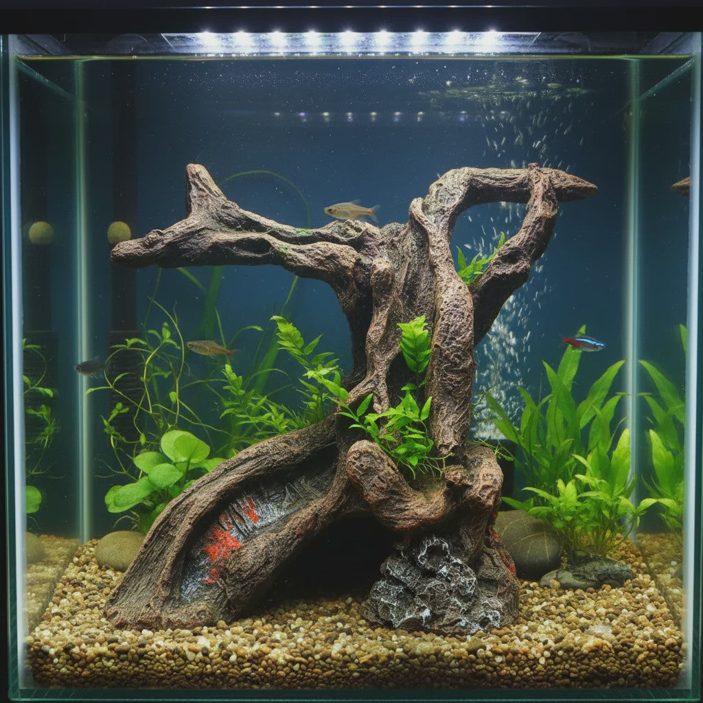 Realistische Hars Boomstronk Decoratie voor Aquarium & Terrarium - Veilige Vis Hideaway