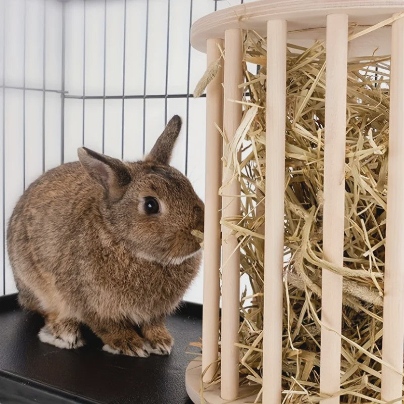 Houten Hooibak met Deksel voor Konijnen en Kleine Huisdieren