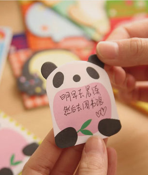 8 Delige Set Schattige Dieren Sticky Notes - Panda, Kat, Varken & Meer