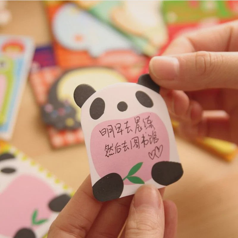 8 Delige Set Schattige Dieren Sticky Notes - Panda, Kat, Varken & Meer