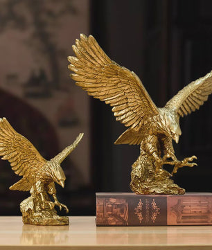 Gouden Adelaar Beeld - Luxe Hars Vogel Sculptuur voor Huis & Kantoor Decoratie