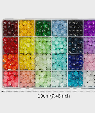 24 Kleuren 8mm Kristal Kralen Set voor Sieraden Maken - DIY Armbanden & Kettingen