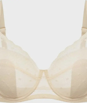 Elegante Kanten Minimizer Bh met Polkadot Dessin - Volledige Bedekking & Stevigheid