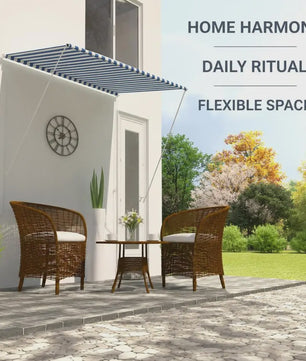 Intrekbare Zonwering 150x150 cm - Waterafstotend Doek & Stevig Stalen Frame - Balkon & Terras