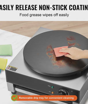 Professionele Crêpemaker 16 Inch - Elektrisch, Anti-aanbak & Krachtig