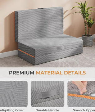 Opvouwbaar Traagschuim Matras 15cm - Wasbare Hoes, Gastenmat, Reis Matras