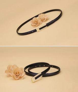Dames Smalle Taille Riem van PU Leer met Metalen Gesp - Verstelbaar Mode Accessoire
