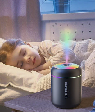 Compacte Mini Luchtbevochtiger 180ML met Aroma Diffuser, USB & Kleurrijke LED Verlichting voor Auto, Huis en Slaapkamer