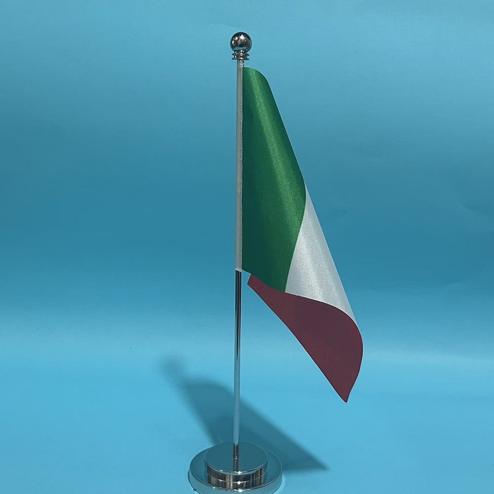 Bureauvlag Italië 14x21cm - Polyester Desk Flag met Standaard