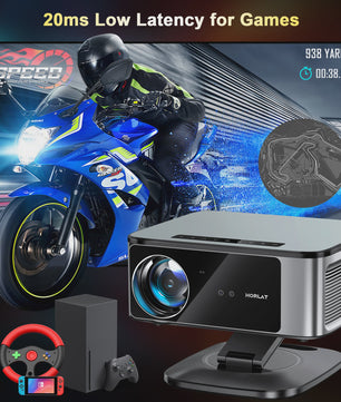HORLAT 4K UHD Laser Projector: 45000 Lumens, WiFi 6, Android 11, TOF Focus voor Home Theater