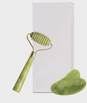 Jade Roller & Gua Sha Set: Dubbelzijdige Gezichtsroller voor Lifting en Ontzwellen