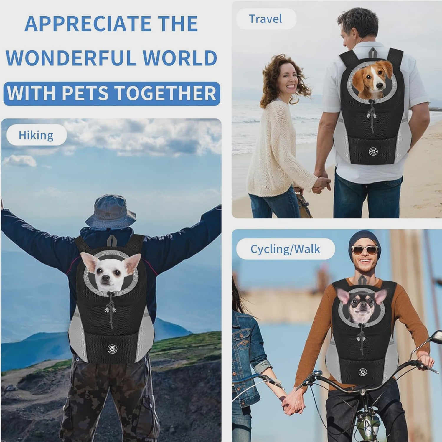 Ademende Hondenrugzak voor Buiten - Camouflage Reistas voor Kleine Hond of Kat
