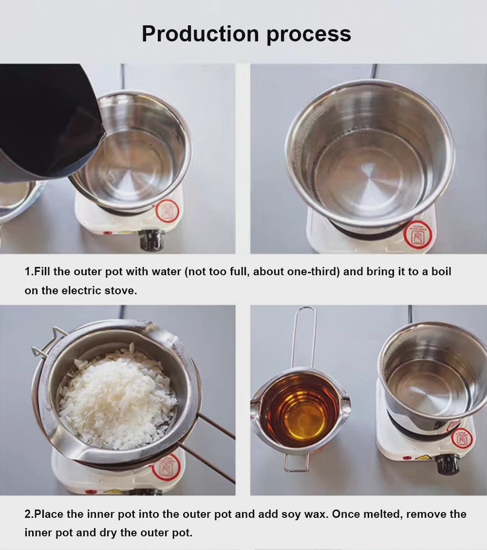 Complete DIY Kaarsenmaakset - Roestvrij Staal & Alle Benodigdheden
