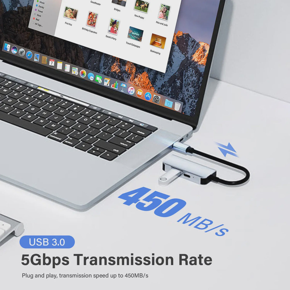 USB-C Hub met HDMI, 100W PD Opladen & USB 3.0 Poort - Universele Adapter