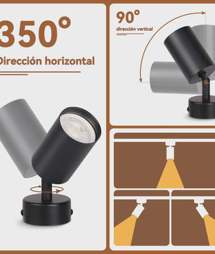 Moderne Zwarte Plafondspot GU10 - Verstelbaar en Vervangbare Lamp