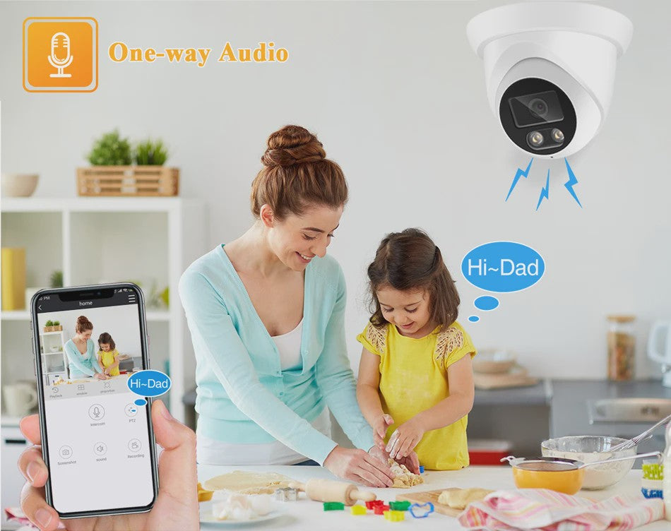 4K 8MP IP Camera met Audio, PoE, H.265, Onvif, Wide Angle & AI Kleuren Nachtzicht