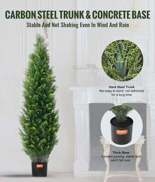 Kunst Echte Cipres Topiary Boom - Onderhoudsvrije Groene Decoratie voor Binnen & Buiten
